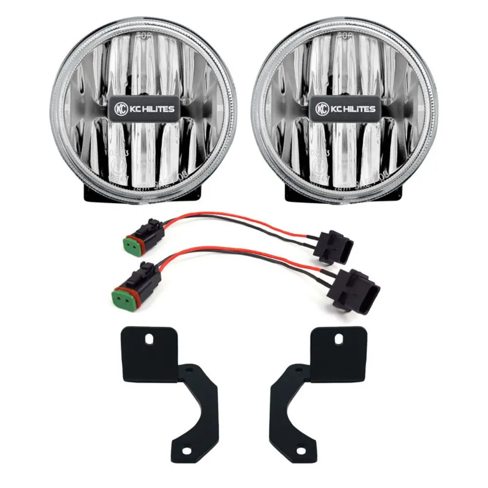 Kc Hilites 4" Gravity Led G4 Sae Fog Lights - Fog Beam | Pair | 18-24 Jeep Jl / Jt Steel Bumper 1