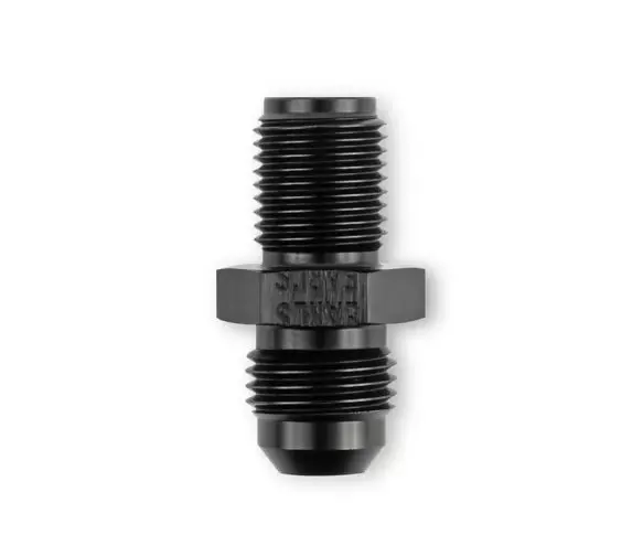 Earl's 1/2"-20 Inverted Flare Male W/ Long Thread To An -6 Male Adapter Fitting - Black Anodized Aluminum 1
