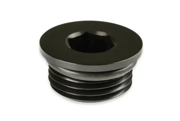 Earl's -8 An Port Plug W/ O-Ring Seal, Black Anodized Aluminum 1