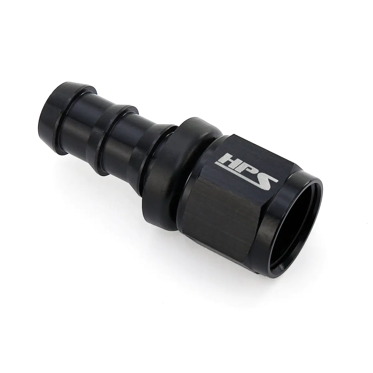 Hps Performance Straight -10 Push-On Hose End To An Female, Aluminum, Black 1