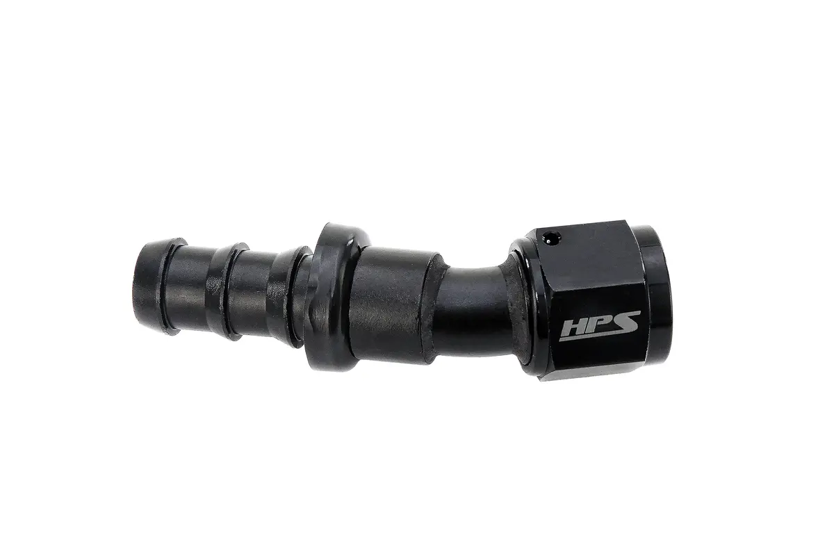 Hps Performance 30 Degree -12 Push-On Hose End To An Female, Aluminum, Black 1