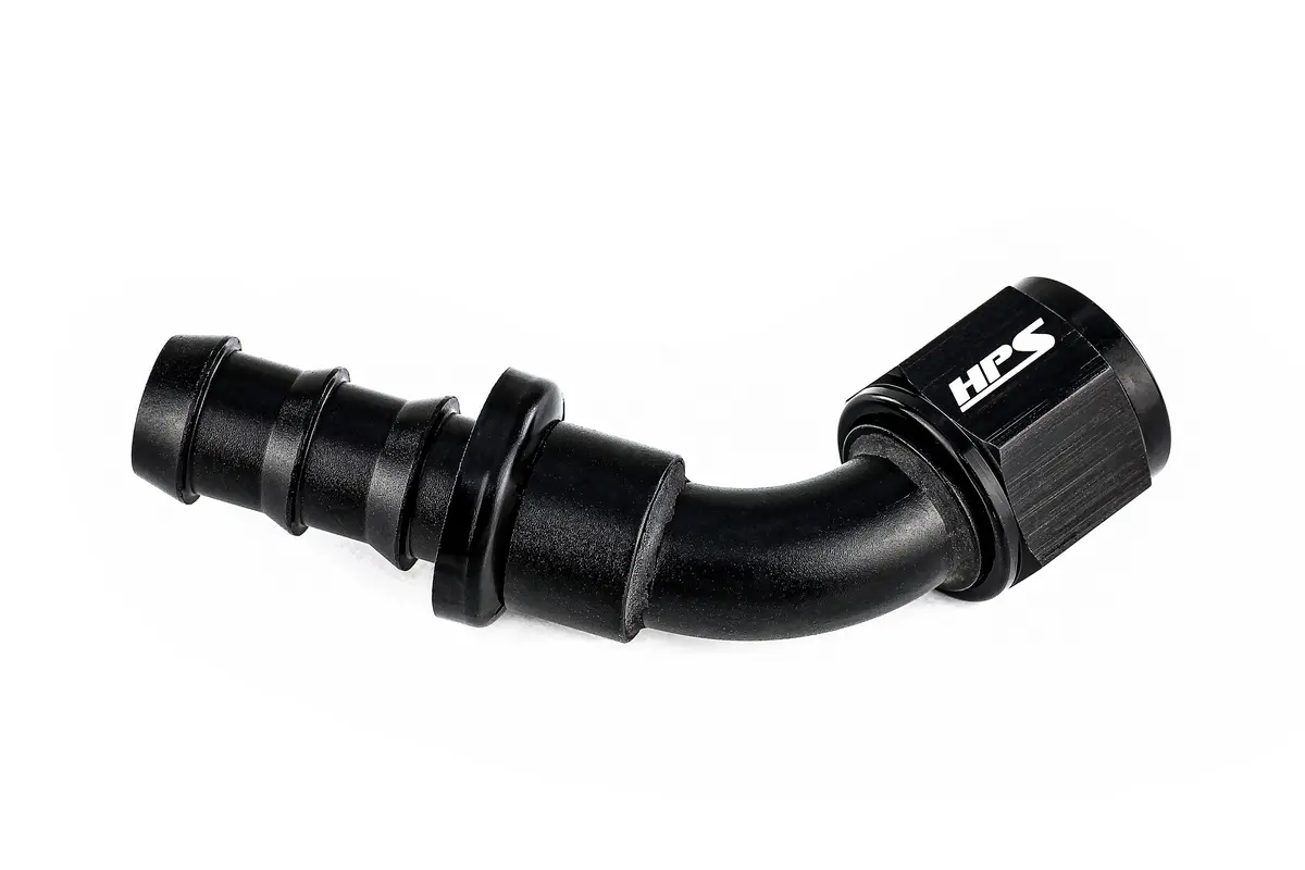 Hps Performance 60 Degree -10 Push-On Hose End To An Female, Aluminum, Black 1