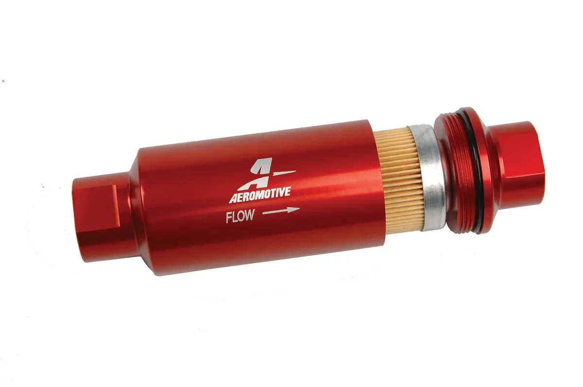 10 Micron Red Fuel Filter With An-10 Ports & Cellulose Element 1