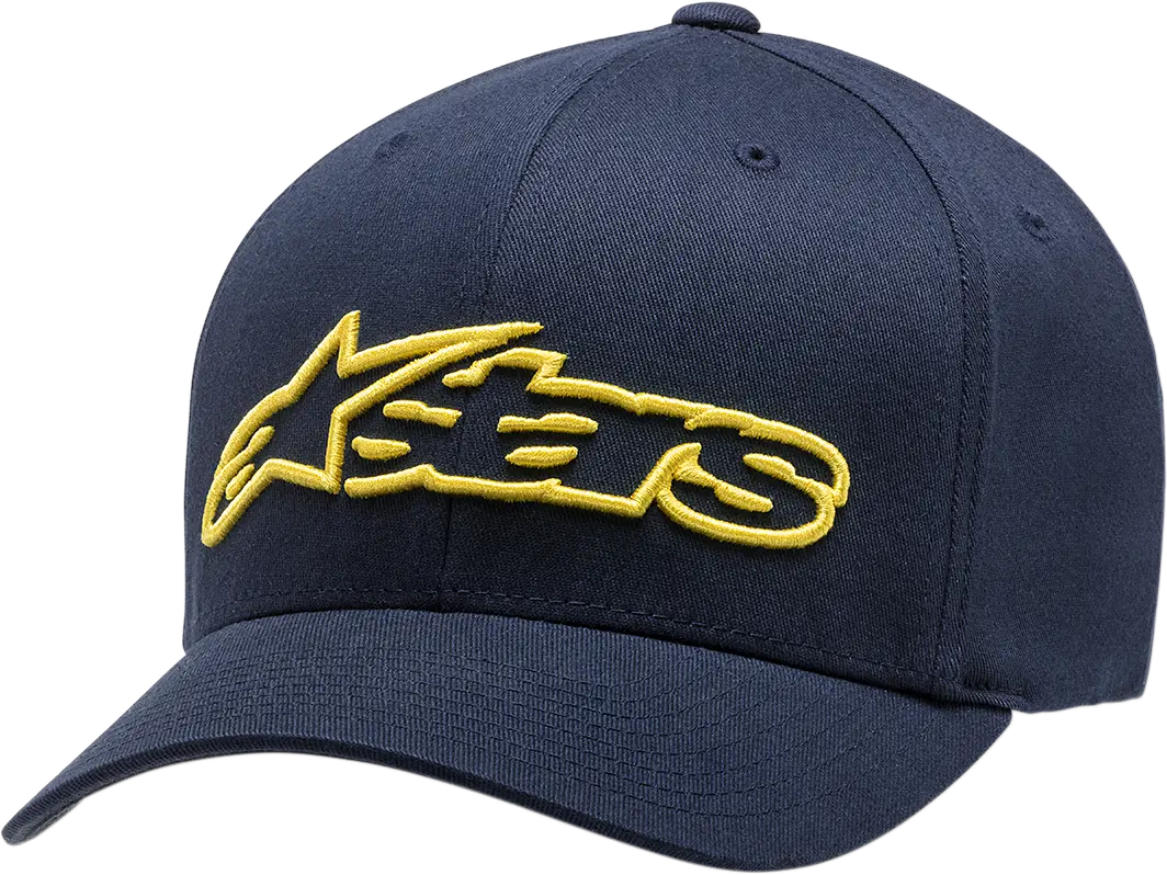 Alpinestars Blaze Flexfit Cap – Navy/Yellow, Small/Medium (Model 1039810057050Sm) 1