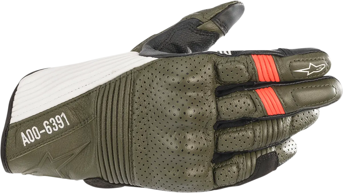 Alpinestars Kei Motorcycle Gloves – Green/Black/White/Red Colorway, Size Large (3566221-6123-L) 1