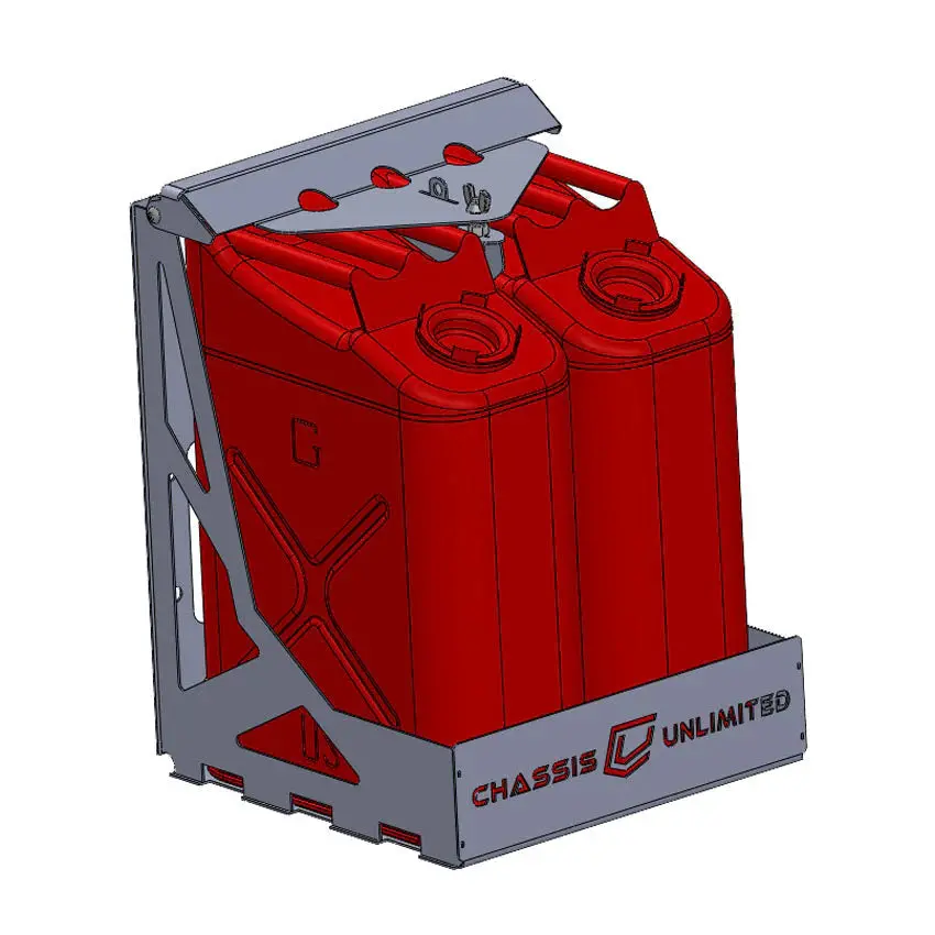 Dual Fuel/Water Can Mount - Fits Swing Out Bumpers 1