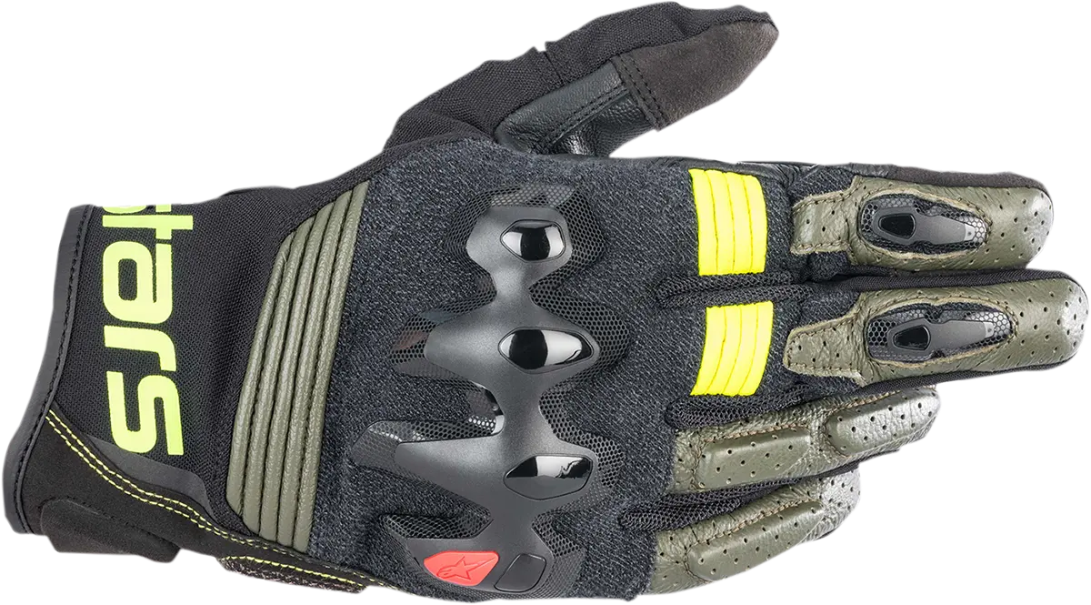 Alpinestars Halo Gloves – Forest Black & Fluorescent Yellow, Size Xl (Model 3504822-6085) 1