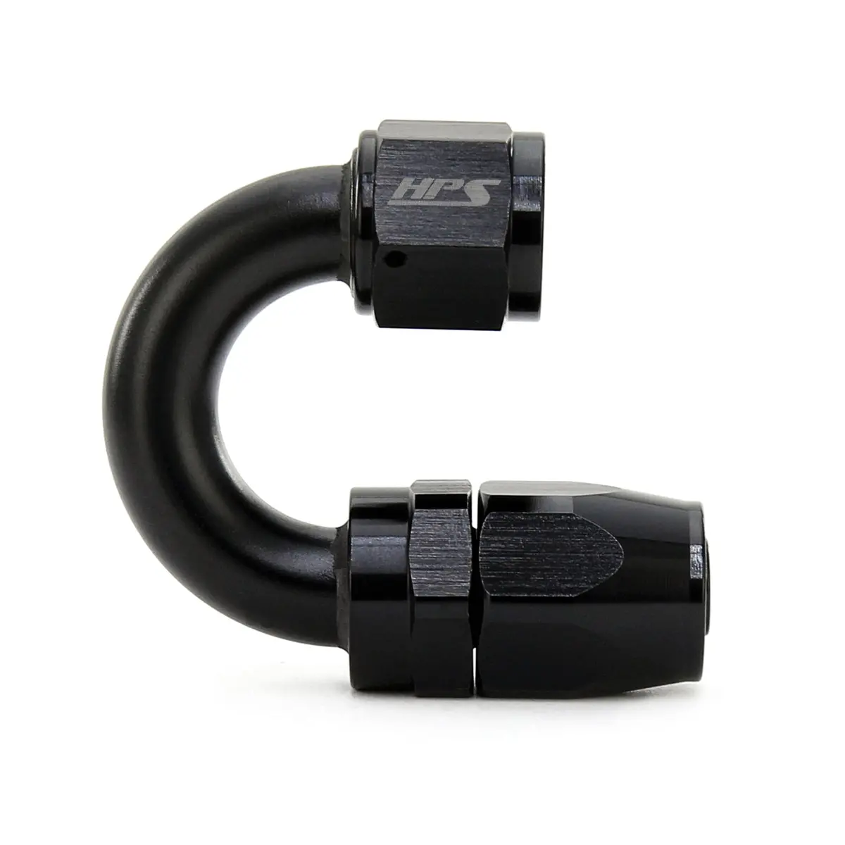 Hps Performance 180 Degree -8 Compression Double Swivel Hose End To An Female, Aluminum, Black 1