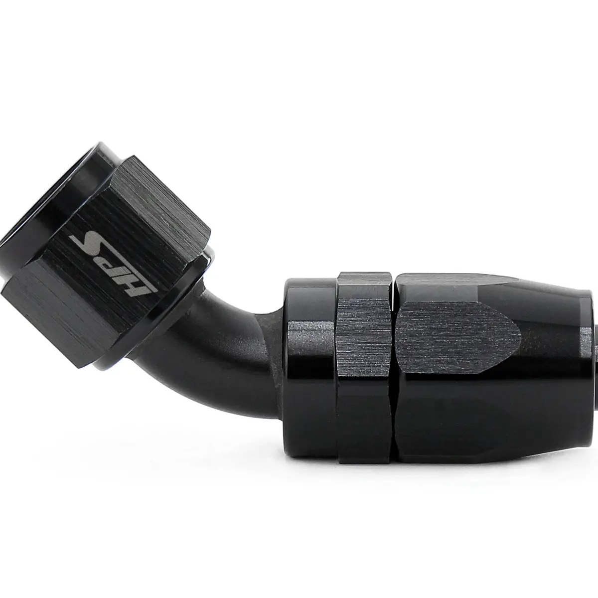 Hps Performance 45 Degree -12 Compression Double Swivel Hose End To An Female, Aluminum, Black 1