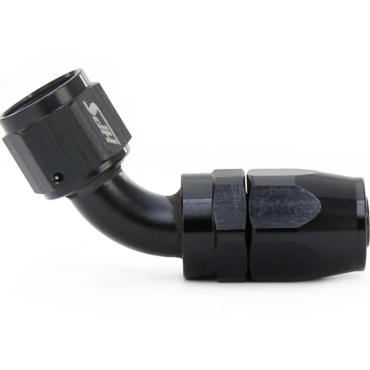 Hps Performance 60 Degree -4 Compression Double Swivel Hose End To An Female, Aluminum, Black 1