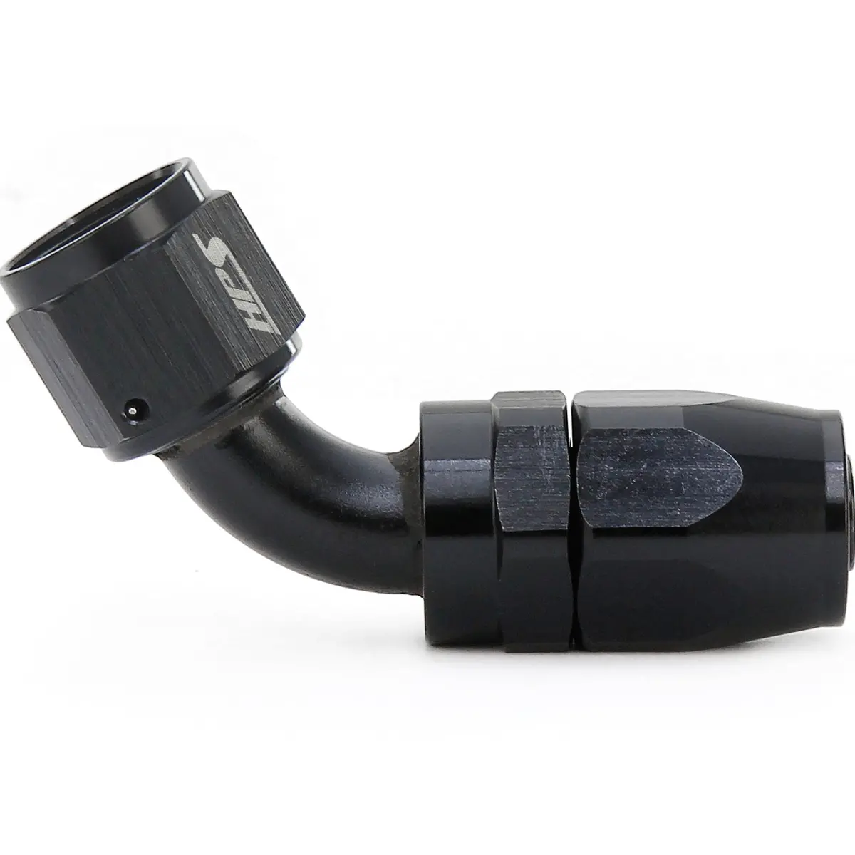 Hps Performance 60 Degree -12 Compression Double Swivel Hose End To An Female, Aluminum, Black 1