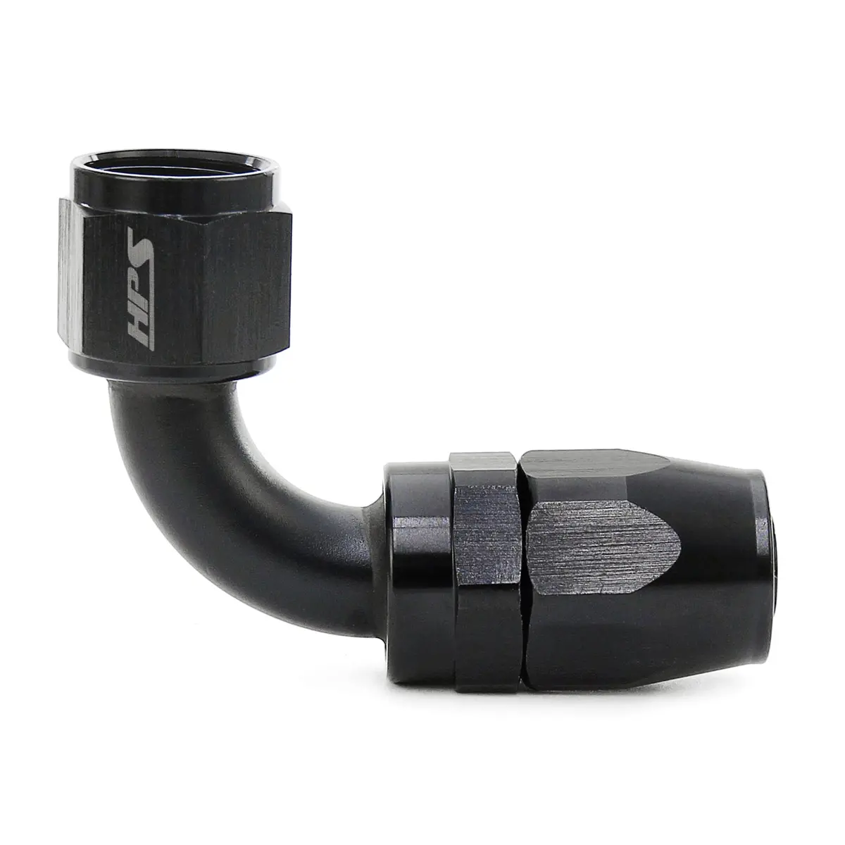 Hps Performance 90 Degree -12 Compression Double Swivel Hose End To An Female, Aluminum, Black 1