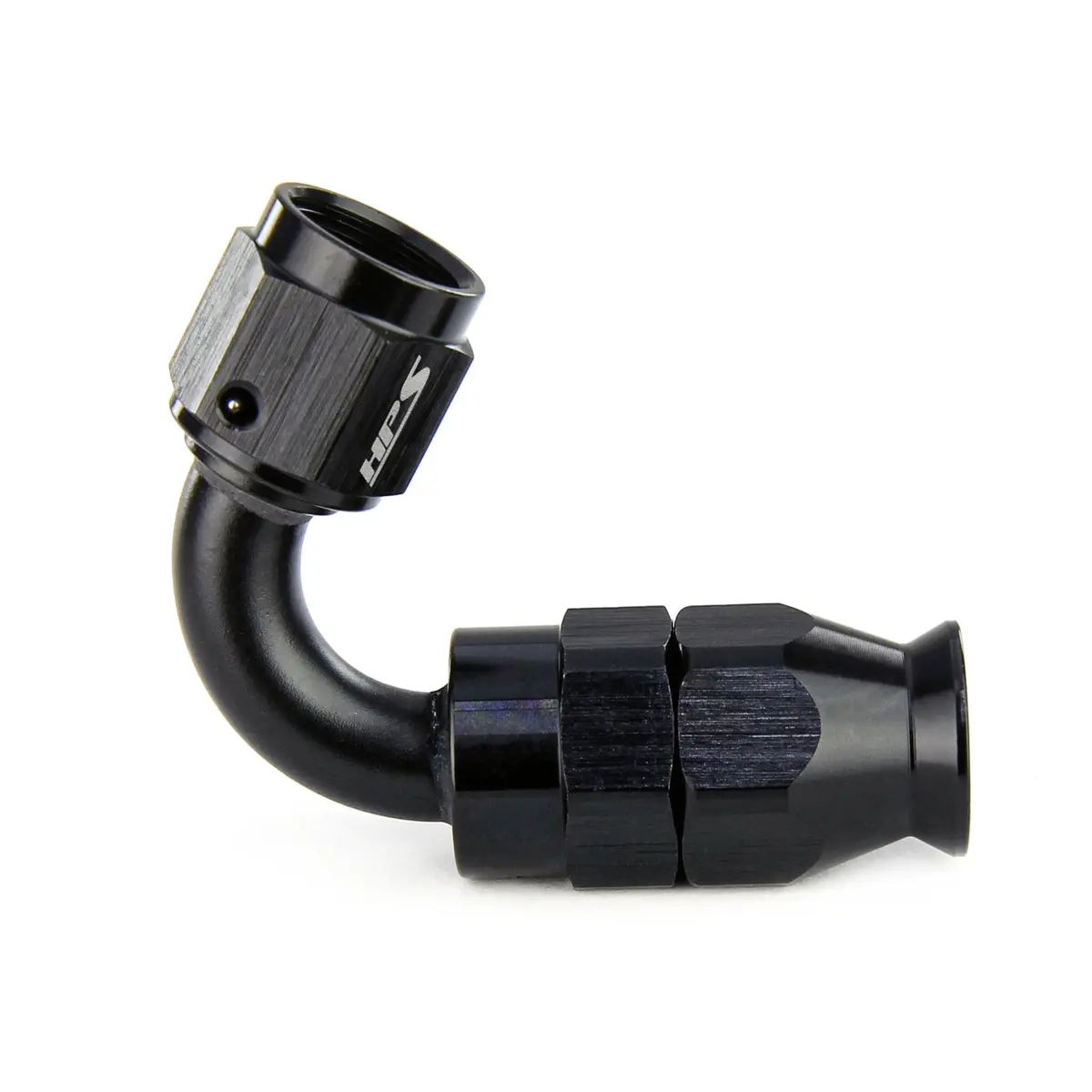 Hps Performance 120 Degree -8 Compression Teflon Hose End To An Female For Stainless Steel Reinforced Ptfe Hose, Aluminum, Black 1