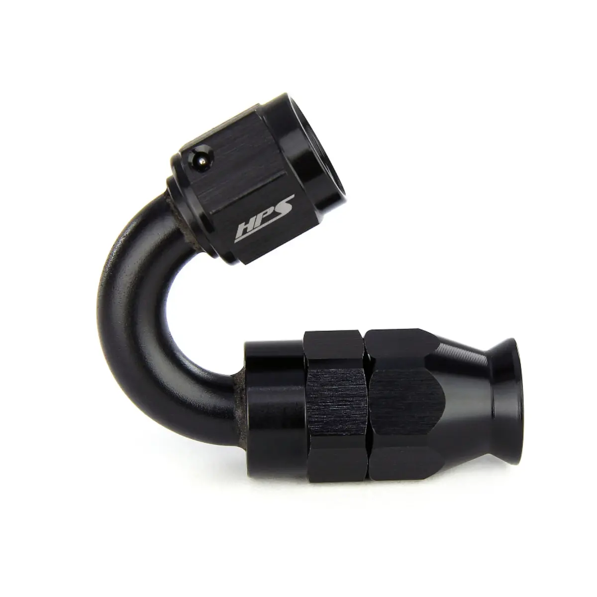 Hps Performance 150 Degree -4 Compression Teflon Hose End To An Female For Stainless Steel Reinforced Ptfe Hose, Aluminum, Black 1