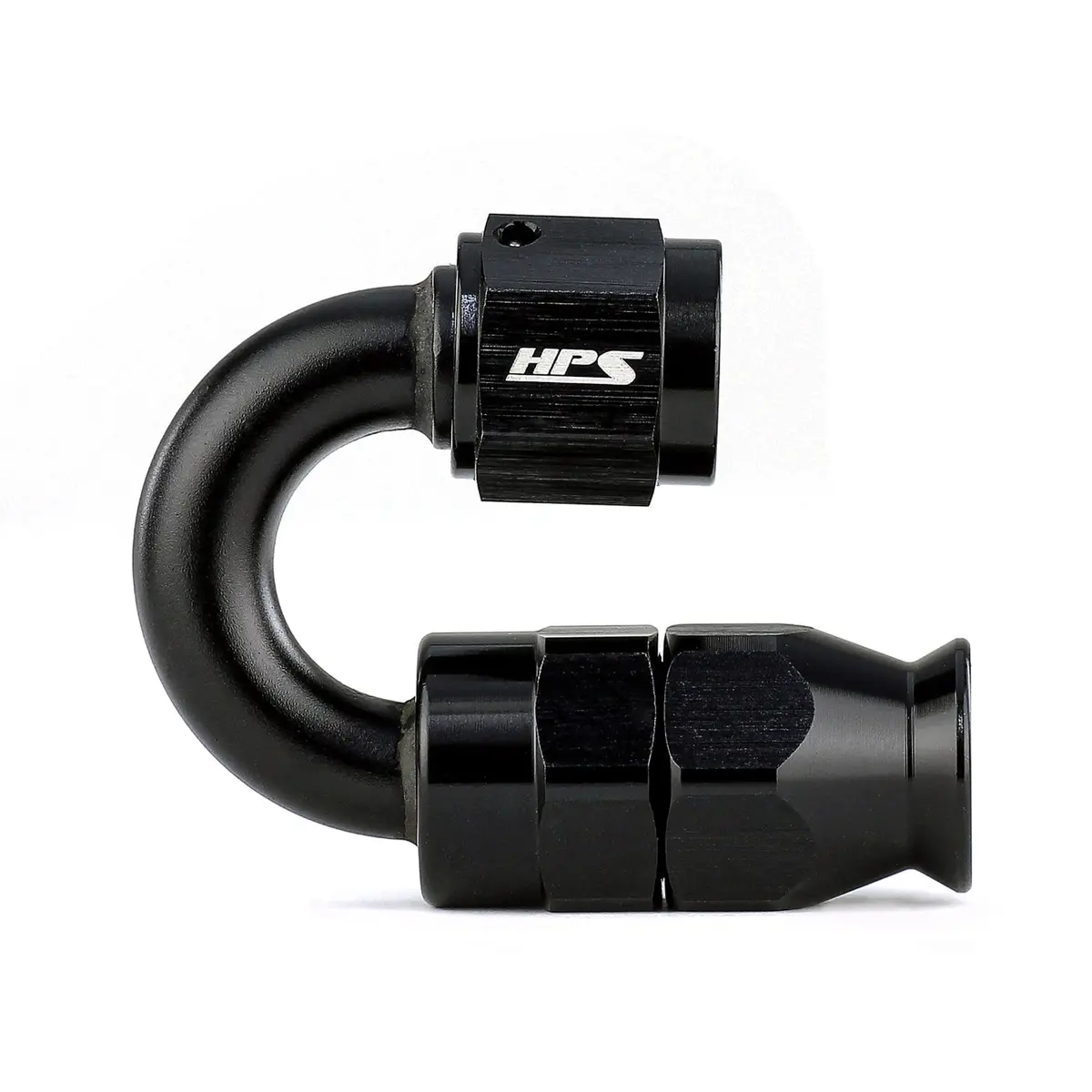 Hps Performance 180 Degree -10 Compression Teflon Hose End To An Female For Stainless Steel Reinforced Ptfe Hose, Aluminum, Black 1