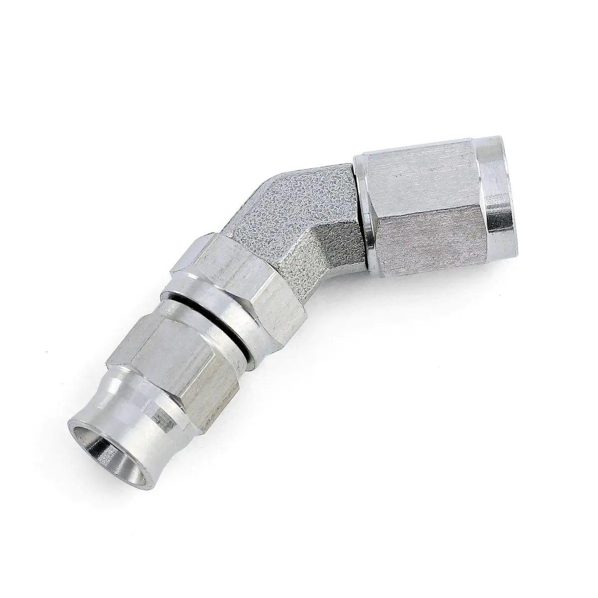 Hps Performance 45 Degree -3 Compression Teflon Hose End To An Female For Ptfe Hose, Stainless Steel 1