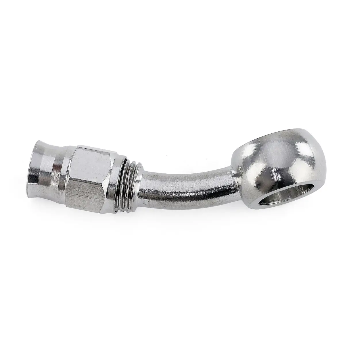 Hps Performance 20 Degree -3 Compression Teflon Hose End To An Female With 10Mm Banjo For Ptfe Hose, Stainless Steel 1