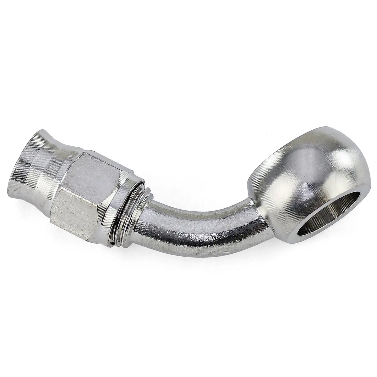 Hps Performance 60 Degree -3 Compression Teflon Hose End To An Female With 10Mm Banjo For Ptfe Hose, Stainless Steel 1