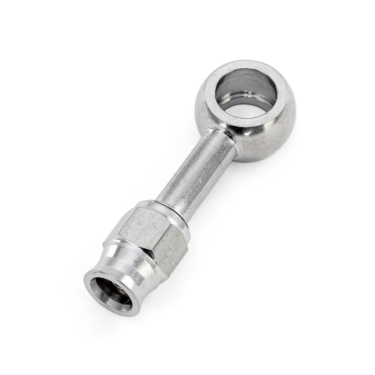 Hps Performance Straight -3 Compression Teflon Hose End To An Female With 10Mm Banjo For Ptfe Hose, Stainless Steel 1