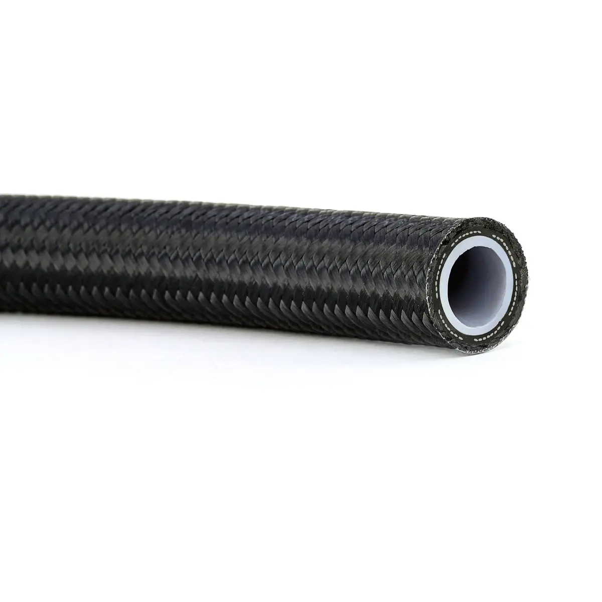 Hps Performance -10 Ptfe Stainless Steel Reinforced Braided Hose With Nylon Braided Sleeve, Black 1