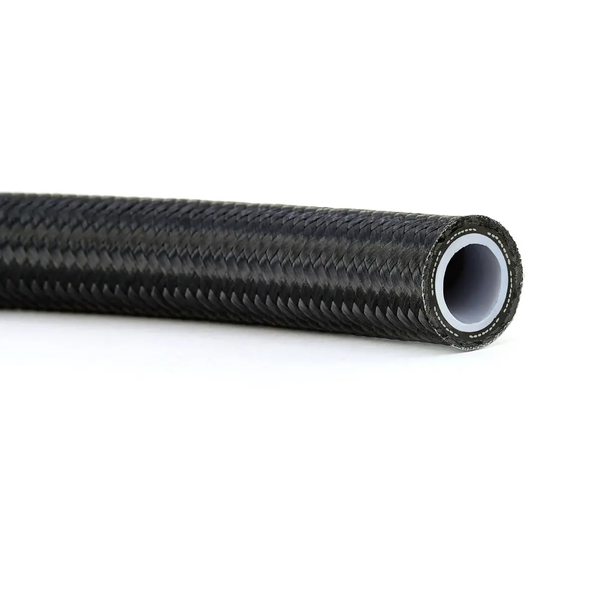Hps Performance -6 Ptfe Stainless Steel Reinforced Braided Hose With Nylon Braided Sleeve, Black 1