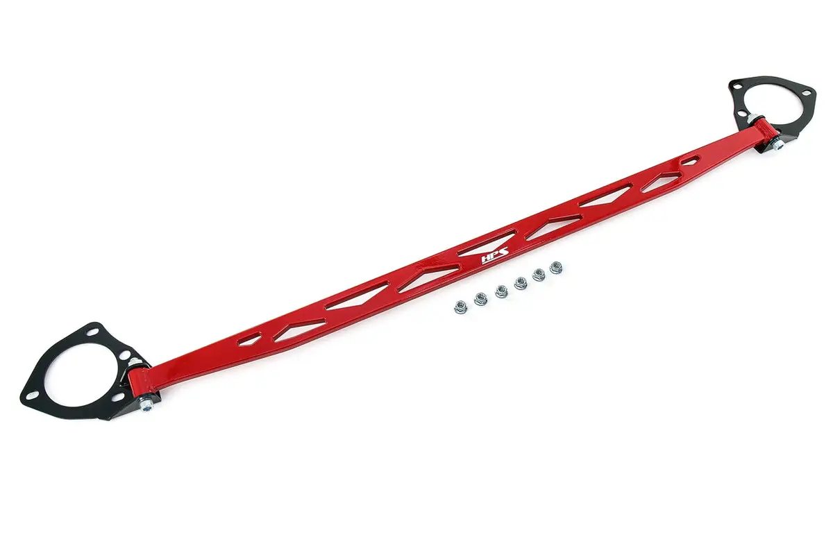Hps Performance Aluminum Front Strut Tower Brace Bar, Red, 42-104R 1