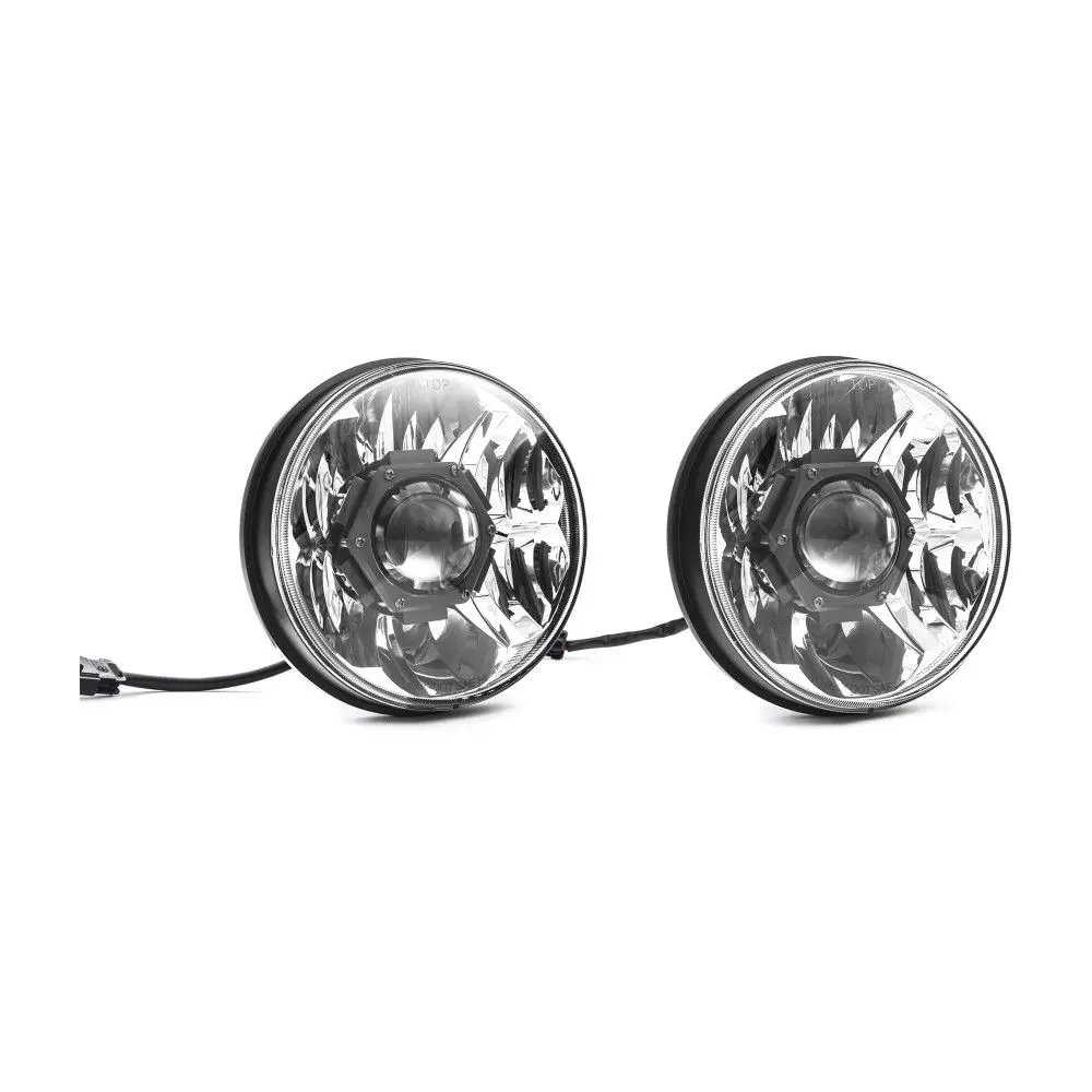 Kc Hilites 7" Gravity Led Pro Dot Headlight | Driving Beam | Pair | 18-24 Jeep Jl / 20-24 Jeep Jt W/ Halogen Headlights 1