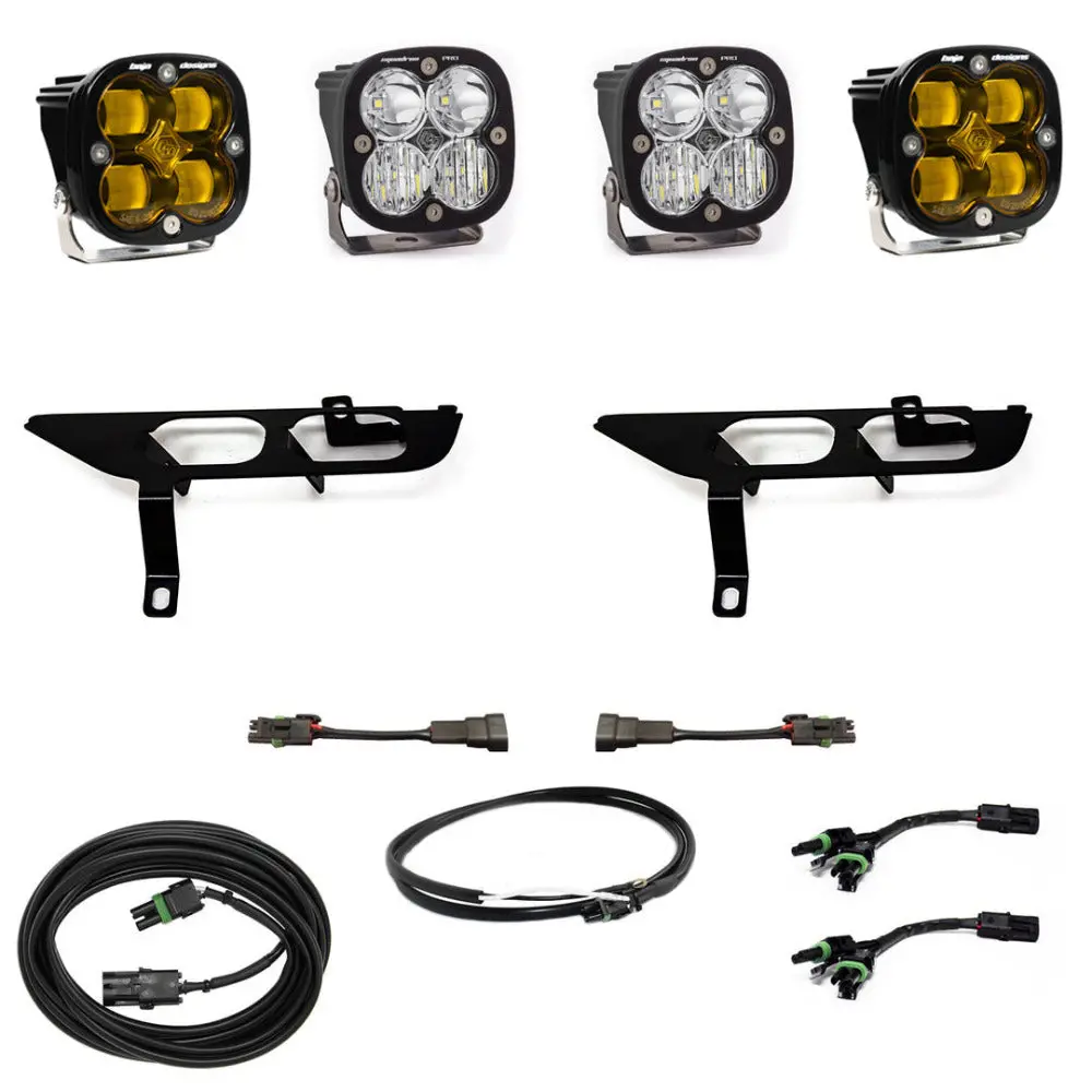 '21-23 Ford F150 Baja Designs Squadron Sport Fog Light Pocket Kit; W/O Daytime Running Lights (Drl) 3
