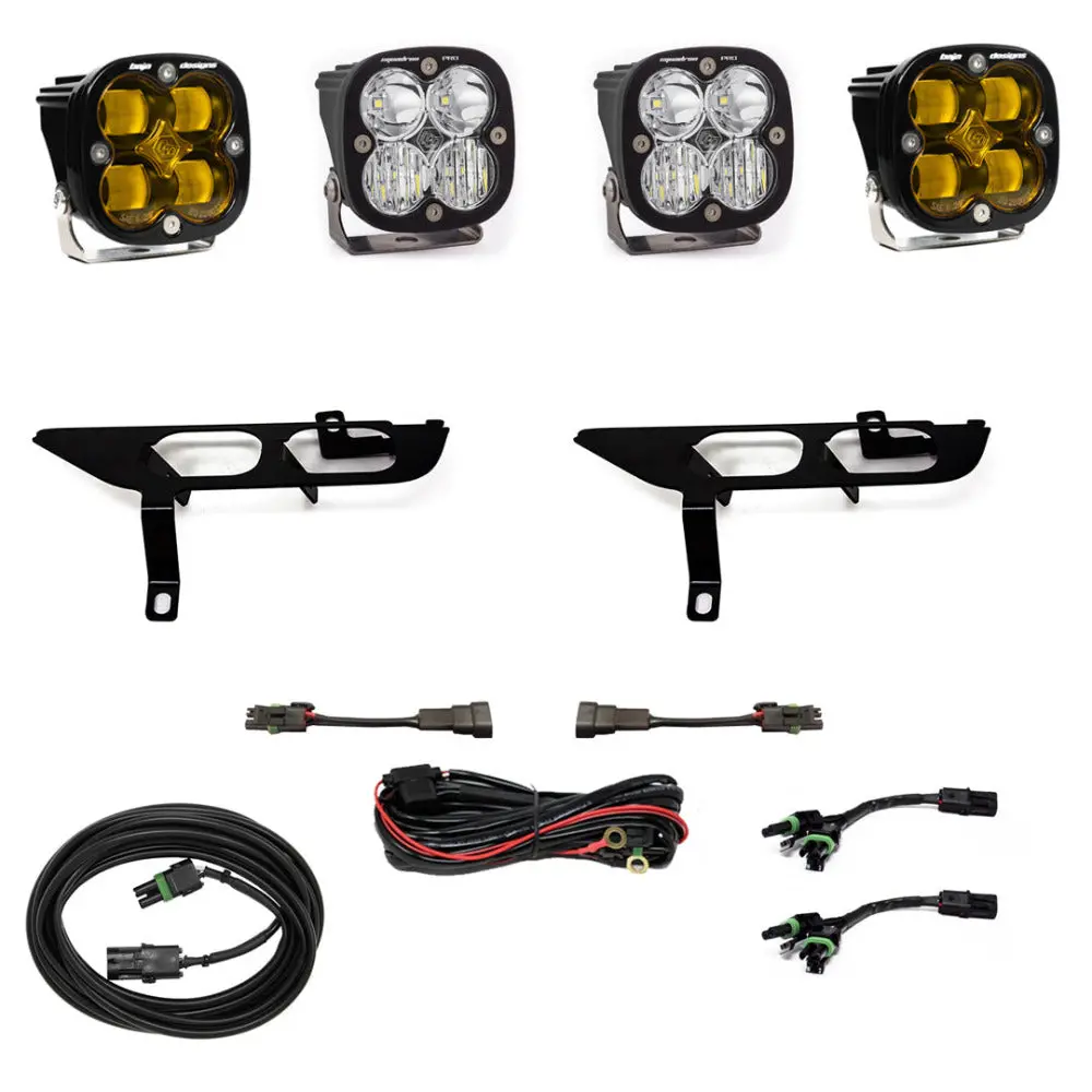 '21-23 Ford F150 Baja Designs Squadron Sport Fog Light Pocket Kit; W/O Daytime Running Lights (Drl) 1