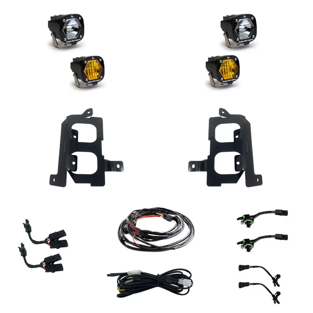 '19-22 Gmc Sierra 1500 Baja Designs Dual S1 Fog Light Pocket Kit 2