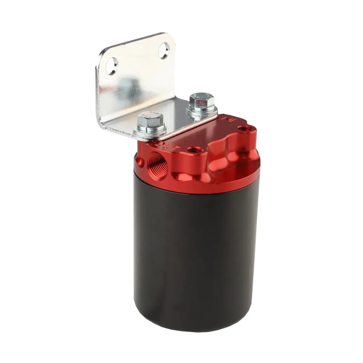 100 Micron Red/Black Canister Fuel Filter With Stainless Mesh Element 1