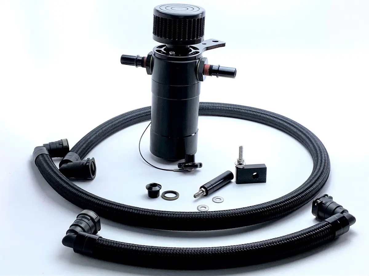 21-24 F150 5.0 Breather Tank, Plug-N-Play 1