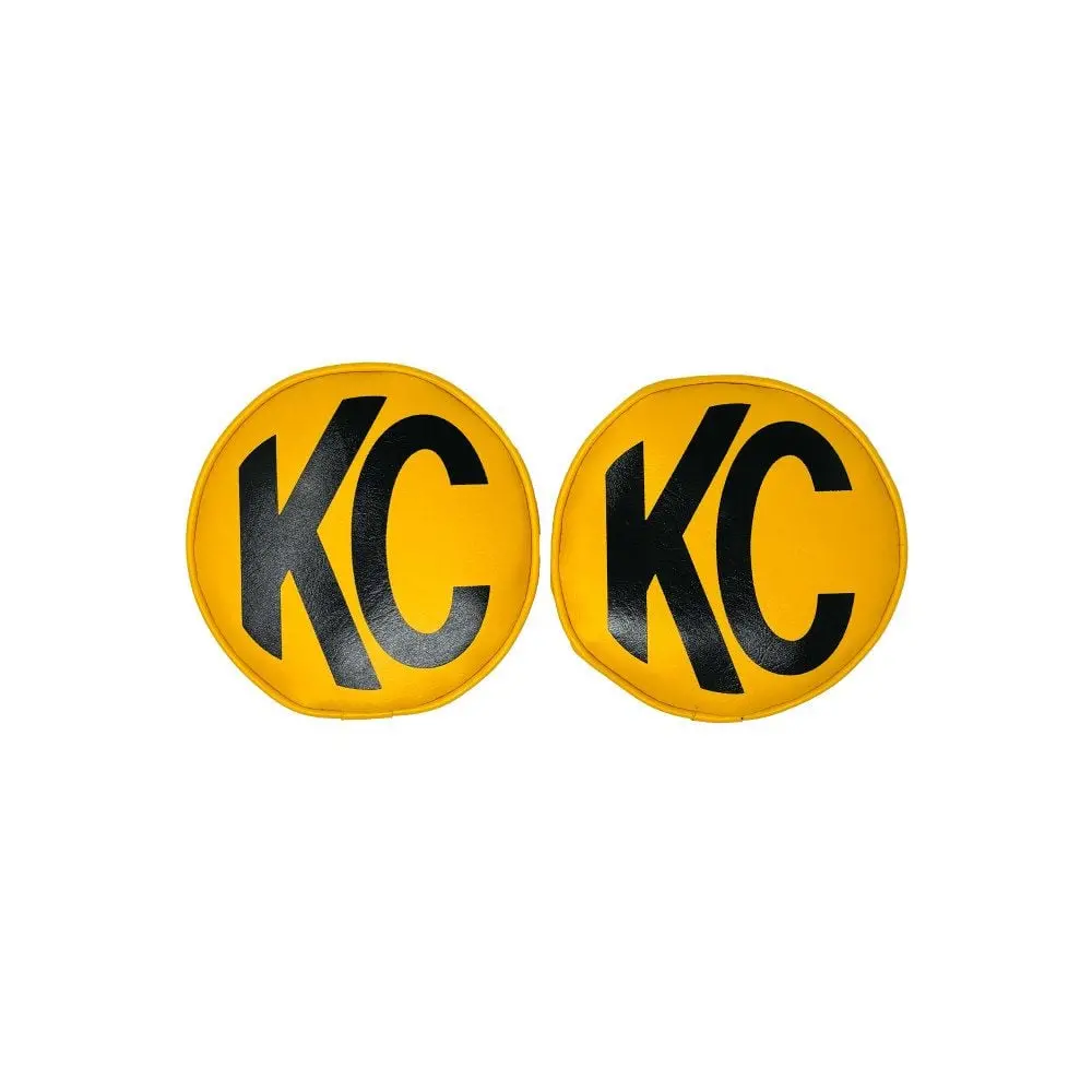 Kc Hilites Cover; Retro 6" Vinyl Yellow W/ Black Kc Soft (Pr) 1