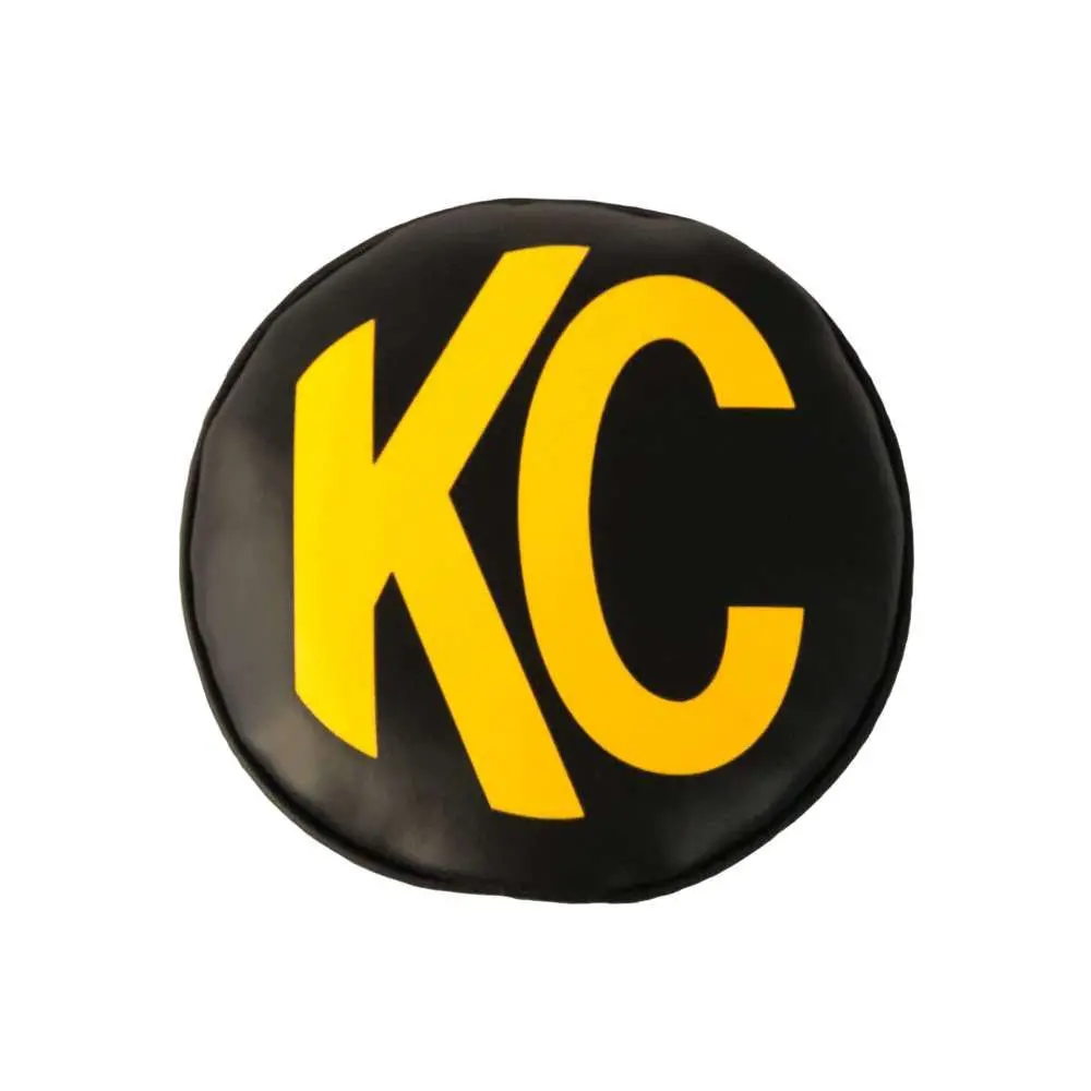 Kc Hilites Cover; 6" Vinyl Black W/ Yellow Kc Soft (Pr) 1