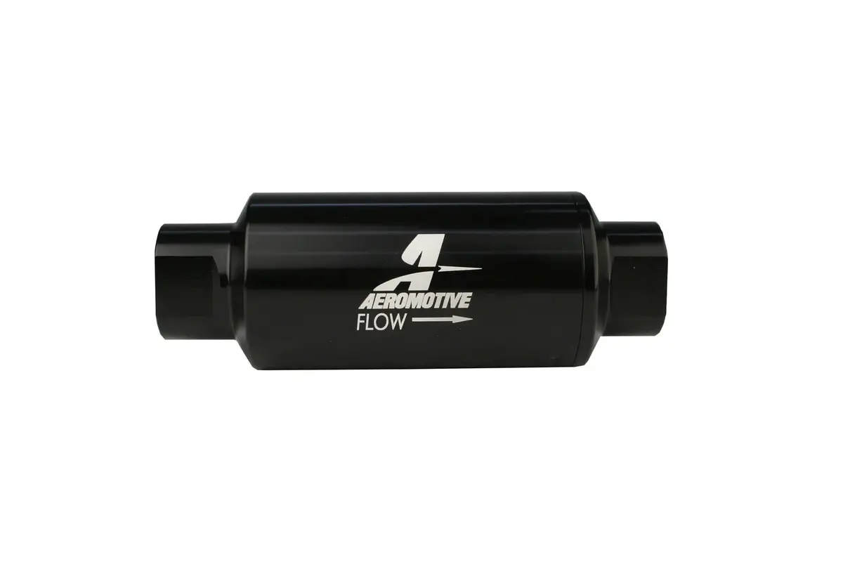 100 Micron Black Fuel Filter With Orb-10 Ports & Stainless Mesh Element 1