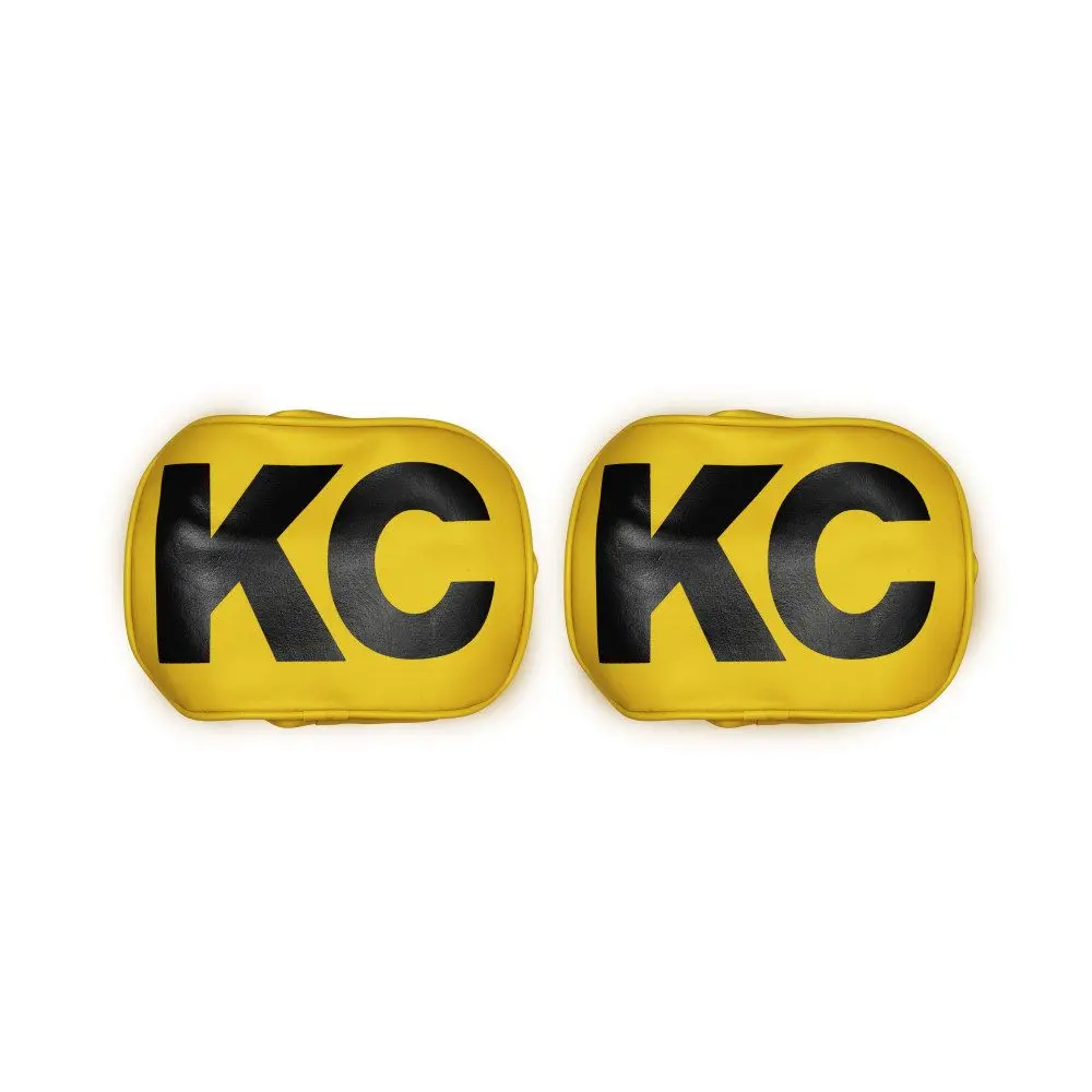 Kc Hilites Cover; Retro 6X9" Rectangular Vinyl Yellow W/ Black Kc Soft (Pr) 1