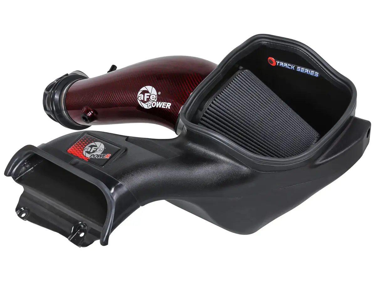2023+ Raptor R Track Series Red Kevlar Carbon Fiber Cold Air Intake System W/ Black Pro 5R Filter 1
