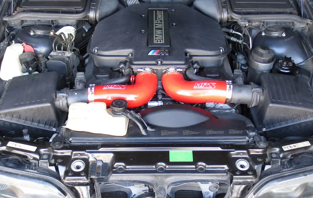 Hps Performance High Temp Reinforced Silicone Air Intake Hose Kit, Red, 57-1291-Red 2