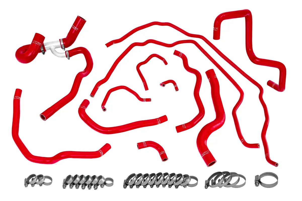 Hps Performance High Temp Reinforced Silicone Radiator And Heater Coolant Hose Kit, Red, 57-1511-Red 1