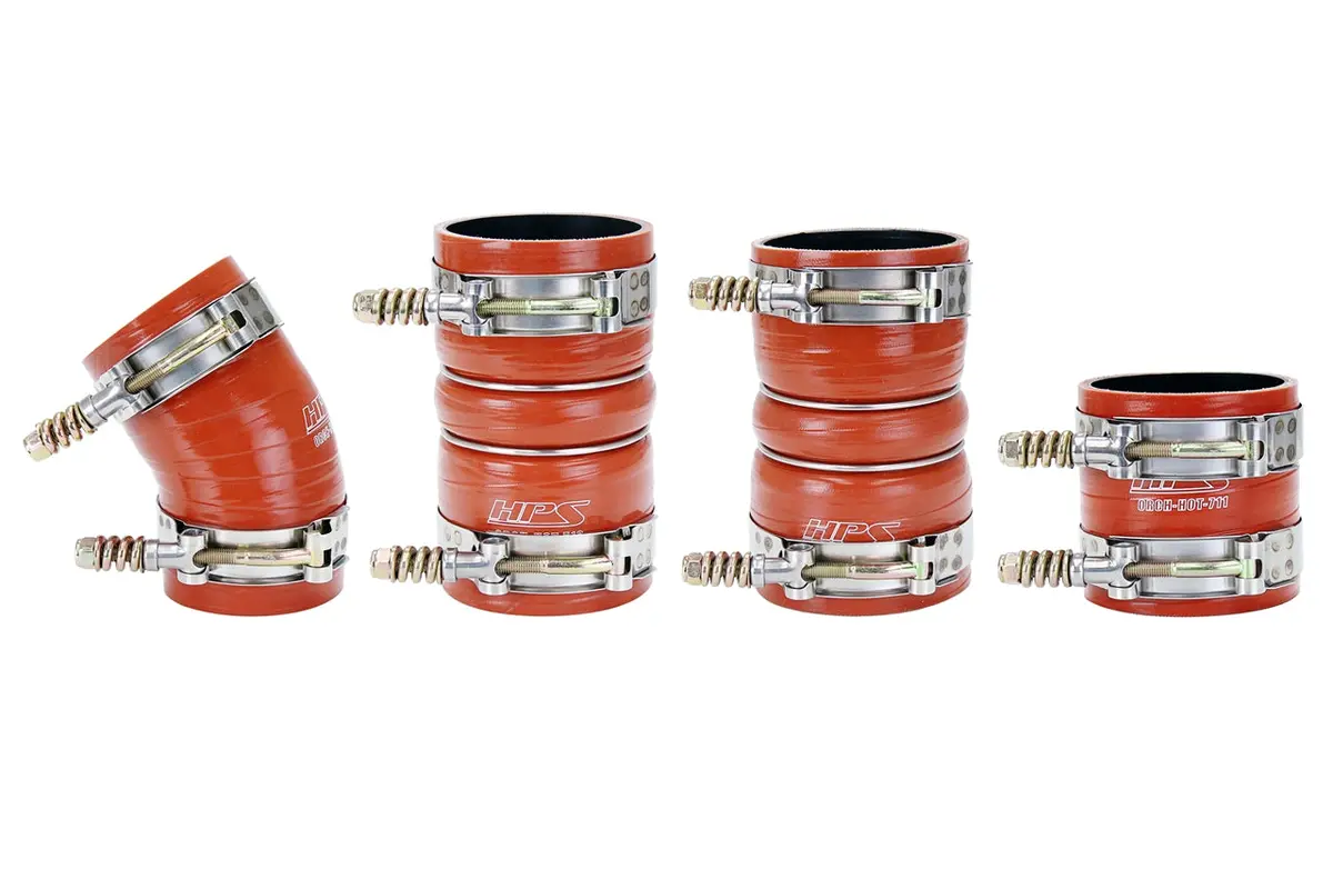 Hps Performance Ultra High Temp Aramid Reinforced Silicone Intercooler Hose Boots Kit, Orange, 57-1537 1