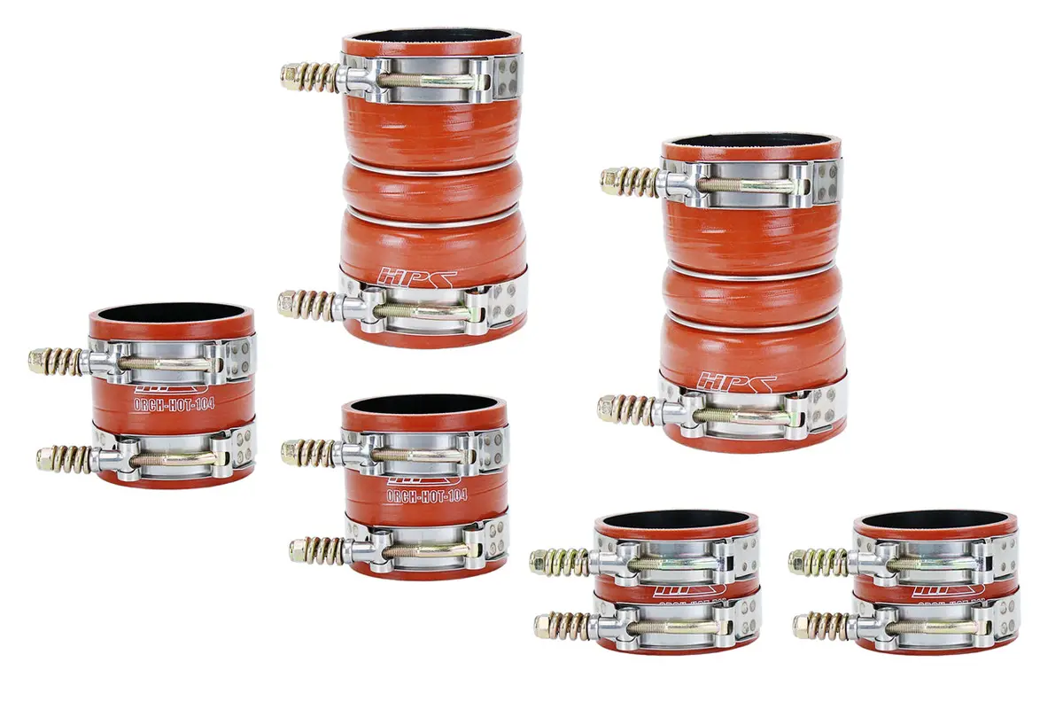 Hps Performance Ultra High Temp Aramid Reinforced Silicone Intercooler Hose Boots Kit, Orange, 57-1539 1