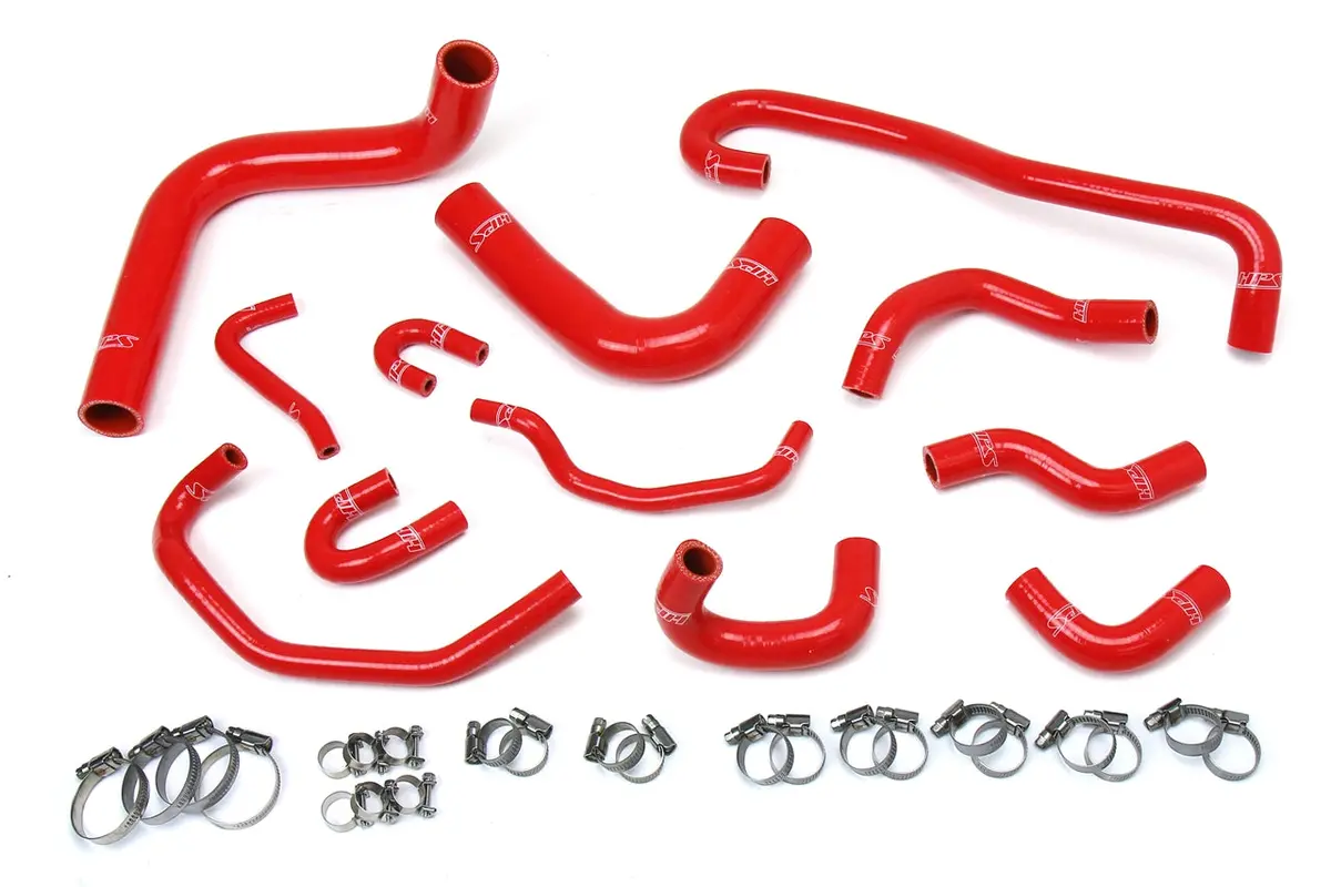 Hps Performance High Temp Reinforced Silicone Radiator And Heater Coolant Hose Kit, Red, 57-1656-Red 1