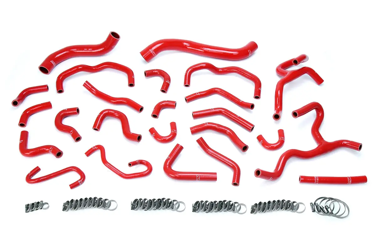 Hps Performance High Temp Reinforced Silicone Radiator And Heater Coolant Hose Kit, Red, 57-1670-Red 1