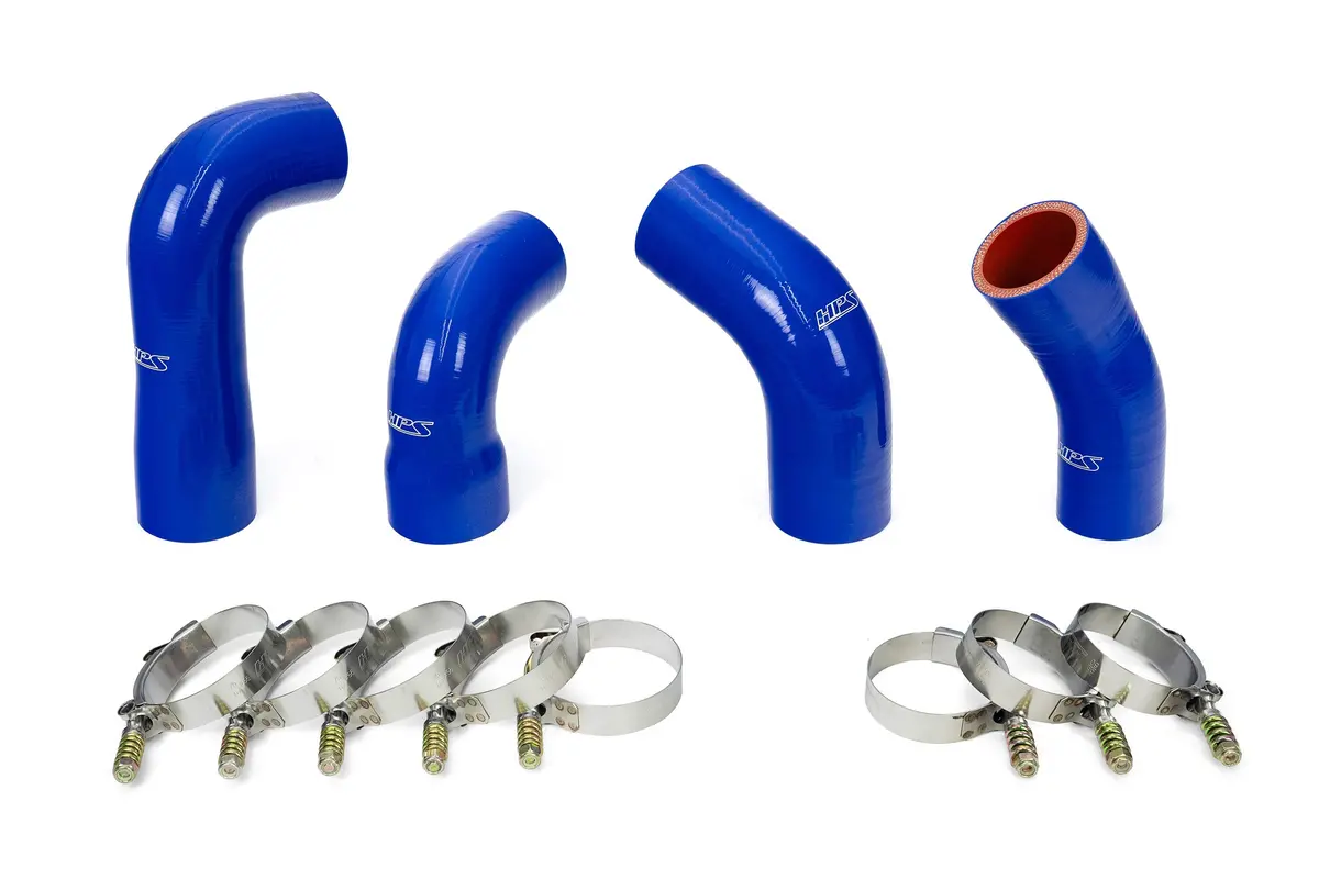 Hps Performance Silicone Transmission Oil Cooler Coolant Hose Kit, Mack Trucks 2007-2016 Mp7 Engine Replace Oe Part # 20934539 , 21548313 , 24926501 , 21209748, Blue, 57-1721-Blue 1