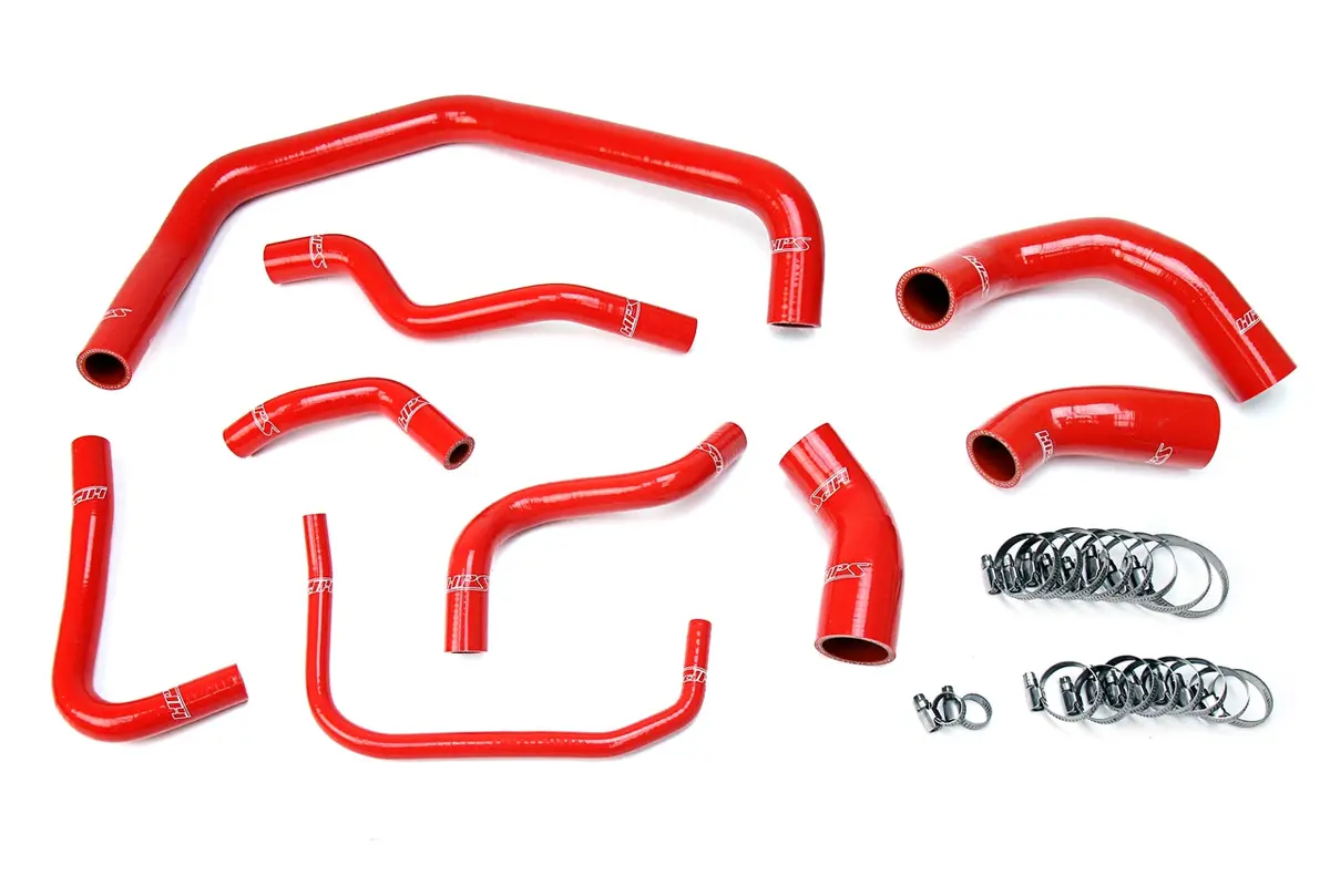 Hps Performance High Temp Reinforced Silicone Radiator Coolant Hose Kit, Red, 57-1728-Red 1