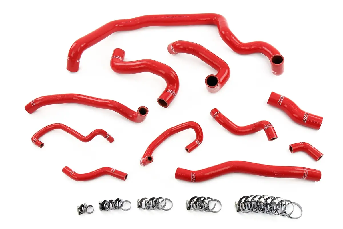 Hps Performance High Temp Reinforced Silicone Radiator, Heater, Water Pump, And Expansion Tank Coolant Hose Kit, Red, 57-1995-Red 1