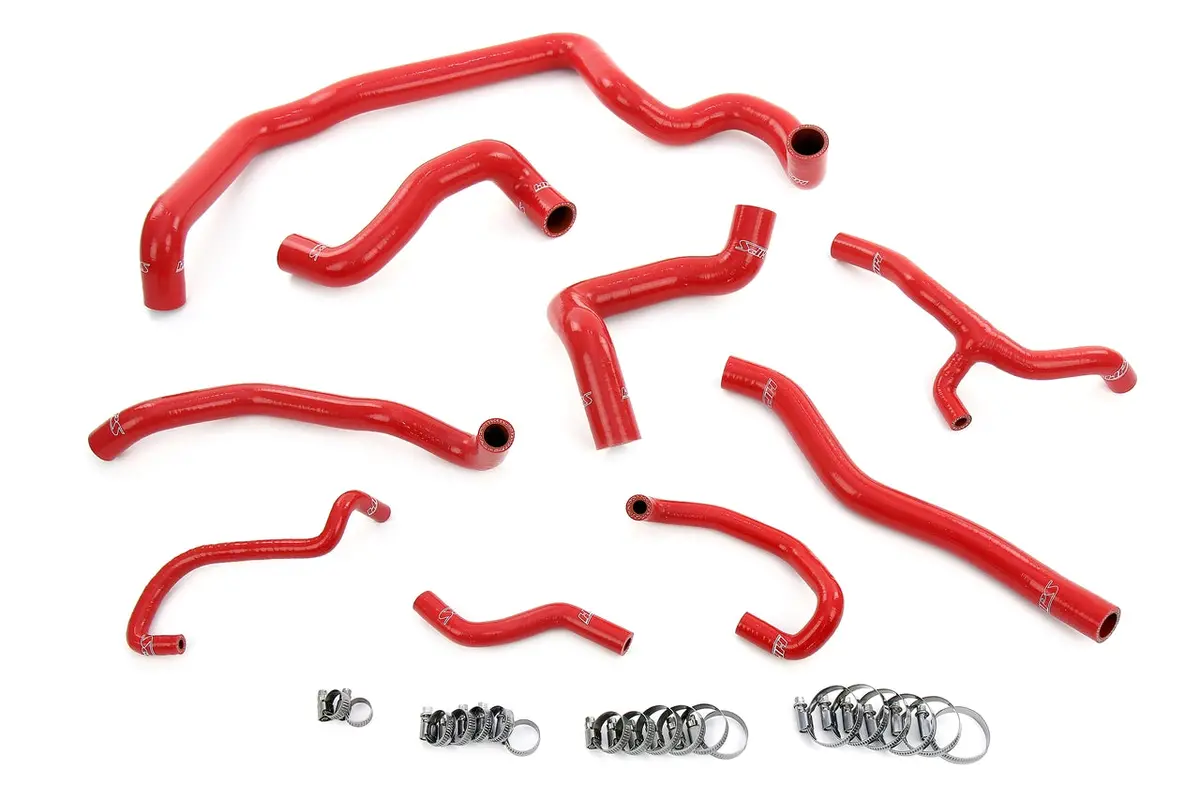 Hps Performance High Temp Reinforced Silicone Radiator, Heater, Water Pump, And Expansion Tank Coolant Hose Kit, Red, 57-1997-Red 1