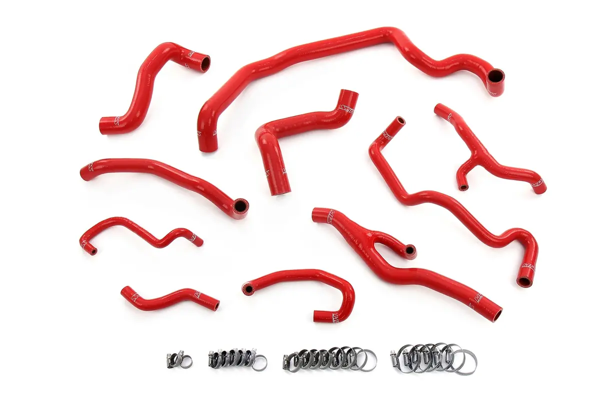 Hps Performance High Temp Reinforced Silicone Radiator, Heater, Water Pump, And Expansion Tank Coolant Hose Kit, Red, 57-1998-Red 1