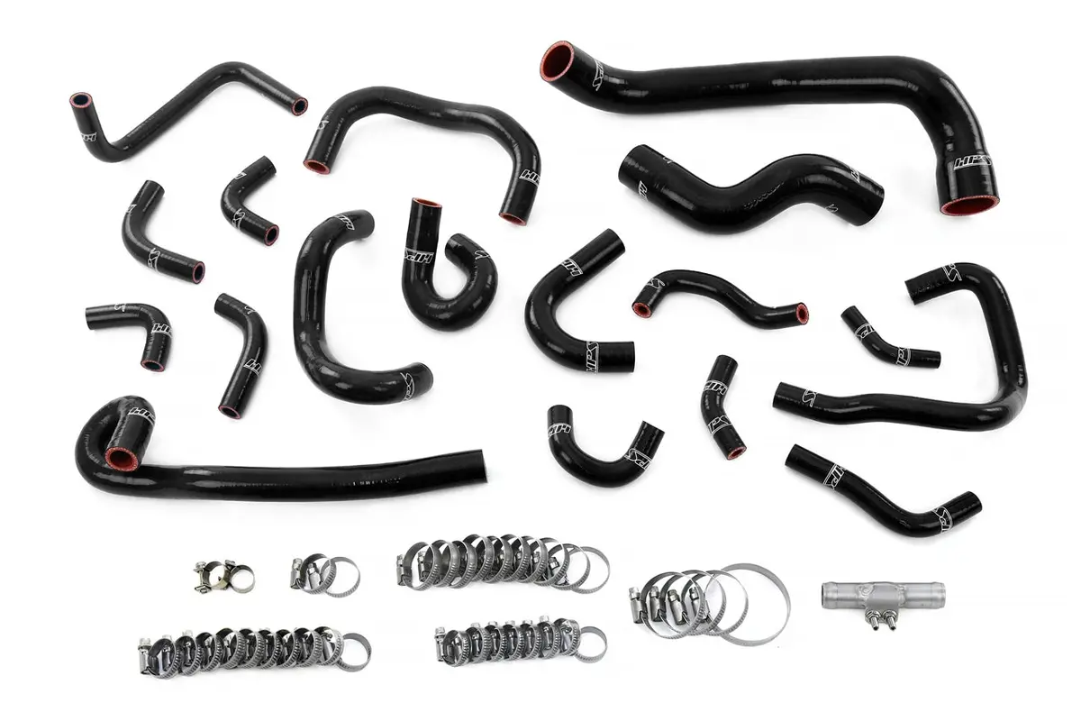 Hps Performance High Temp Reinforced Silicone Radiator, Heater, Ancillary And Breather Coolant Hose Kit, Black, 57-2136-Blk 1