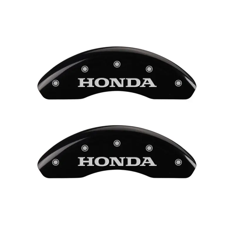 Mgp Engraved Front Caliper Covers For Honda – Black Base With Silver Accent Detailing 1